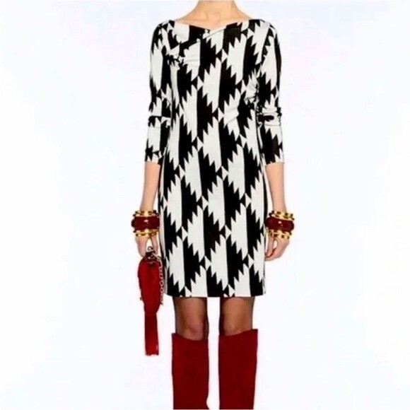Diane Von Furstenberg Lorah Silk Long Sleeve Mini Dress Hound Aztec Print 8 - Picture 12 of 12